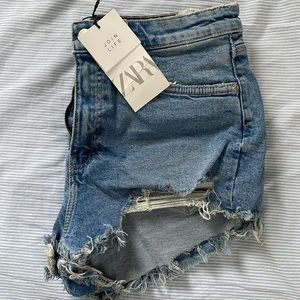 Zara distressed shorts
